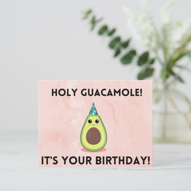 Holy Guacamole, its your birthday! Funny Card (Standing Front)