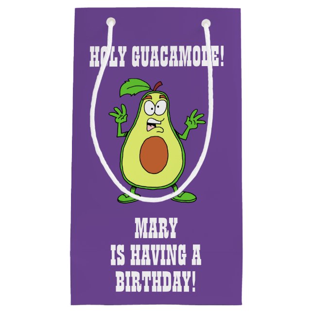 Holy Guacamole Someone Having A Birthday Avocado Small Gift Bag (Front)