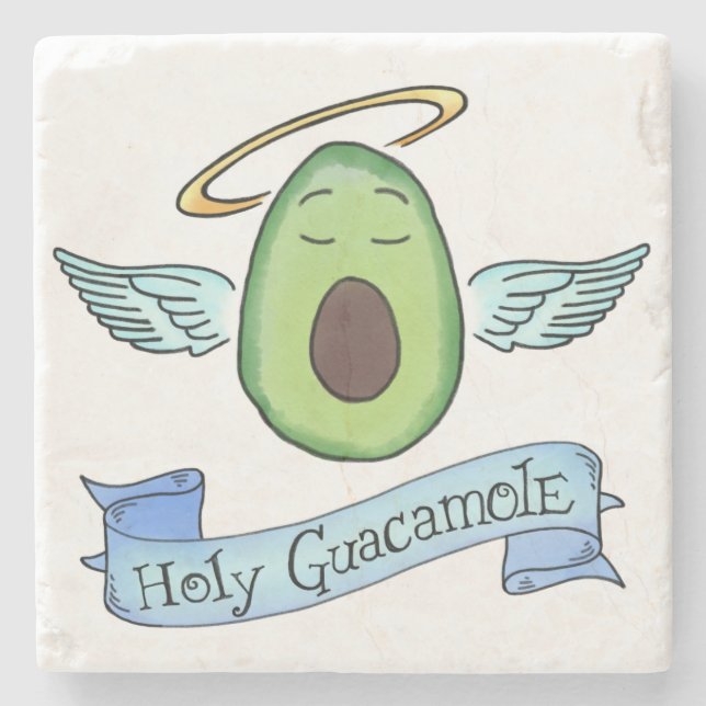Holy Guacamole Stone Coaster (Front)
