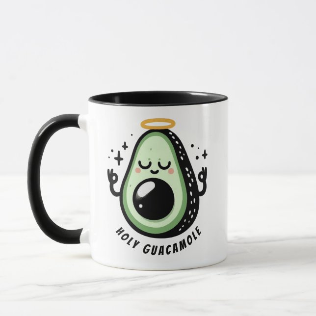  Holy Guacamole Zen Avocado – Mindful Morning  Mug (Left)