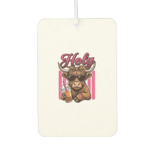 Holy Highland Cow Vintage Boba Tea Shirt Design_1 Air Freshener