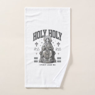 Holy Holy Vintage Engraving Religious Shirt Design Hand Towel