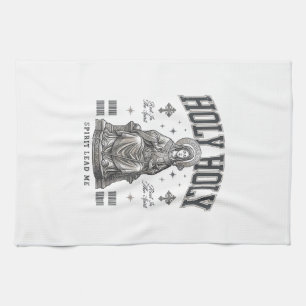 Holy Holy Vintage Engraving Religious Shirt Design Kitchen Towel