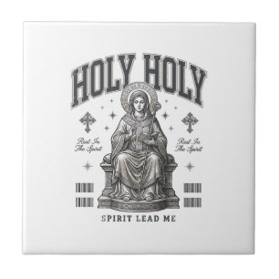 Holy Holy Vintage Engraving Religious Shirt Design Tile