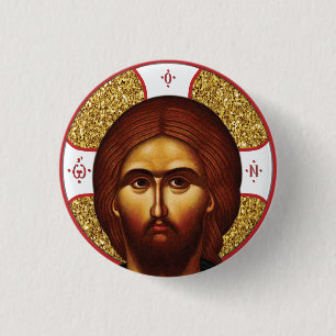Holy  jesus Christ Orthodox Icon 1 Inch Round Button