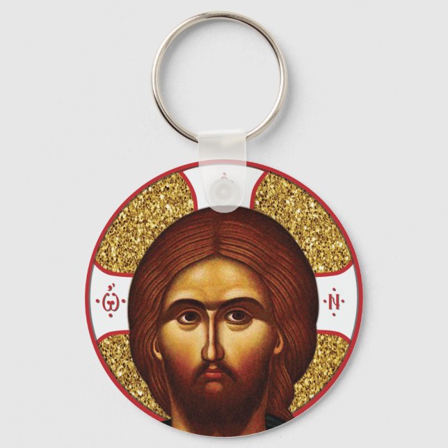 Holy  jesus Christ Orthodox Icon Keychain (Front)