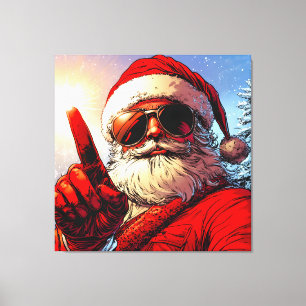 Holy Jolly Santa Divine Glow Canvas Print