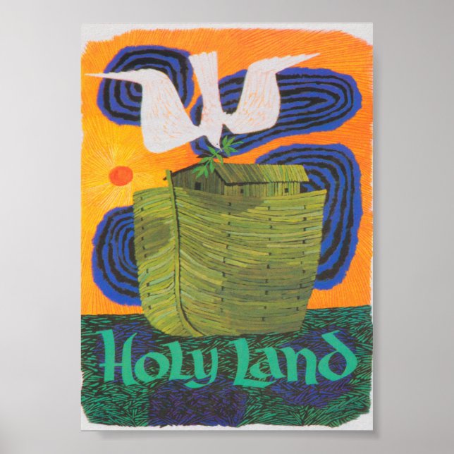 Holy Land Retro Vintage Travel Poster (Front)