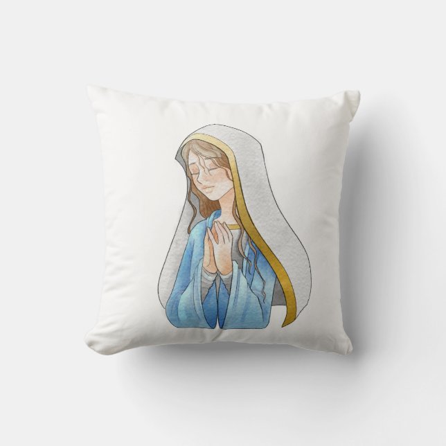 Holy Mary Throw Pillow (Front)