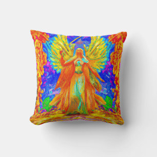 Holy mother archangel guarding eden poster T-Shirt Throw Pillow