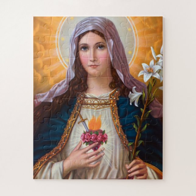 Holy Mother Mary Immaculate heart,St Mary,Catholic Jigsaw Puzzle (Vertical)