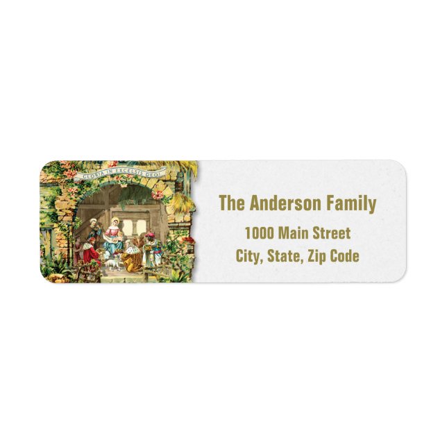 Holy Nativity Scene Return Address Label (Front)