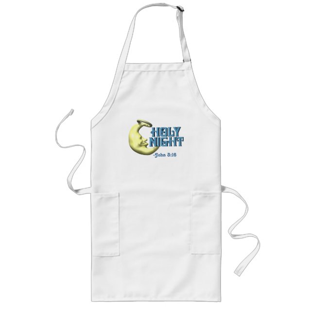 Holy Night Half Moon Customize It Long Apron (Front)