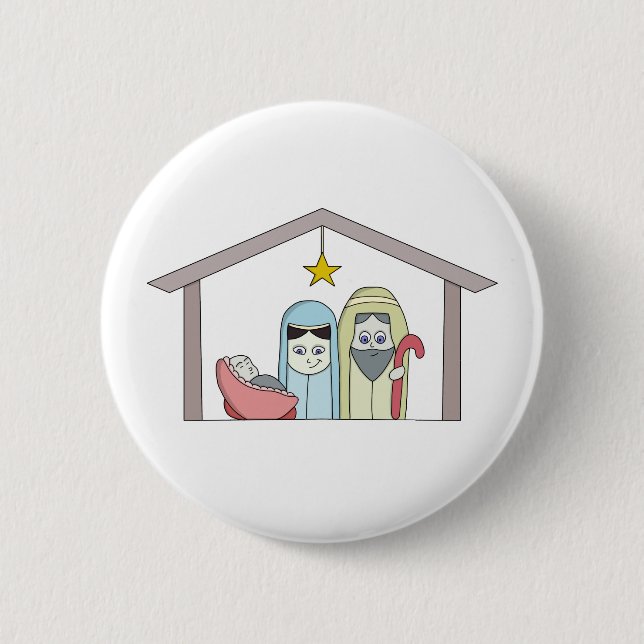 Holy Night Nativity 2 Inch Round Button (Front)