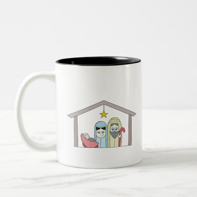 Holy Night Nativity Two-Tone Coffee Mug (Left)