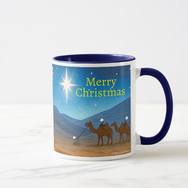 Holy Night Selfie Christmas 11 oz Coffee Mug (Right)