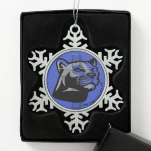Holy Panther Snowflake Pewter Christmas Ornament