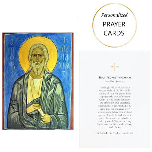 Holy Prophet Malachai Orthodox Prayer Card
