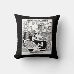 Holy Roly Polies Funny Cotton Throw Pillow