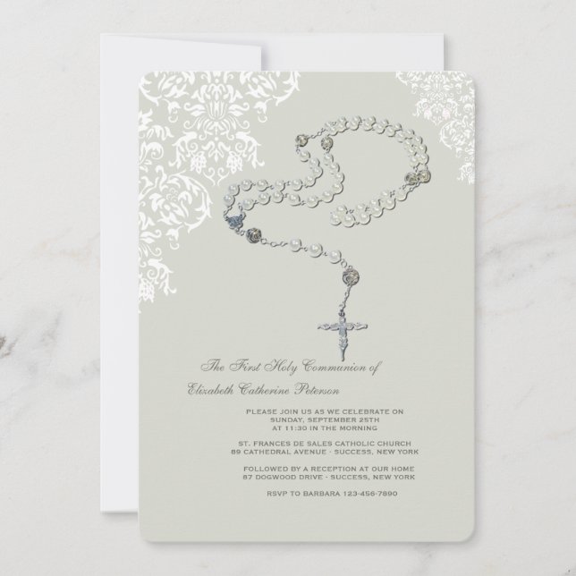 Holy Rosary Religious Invitation (Front)