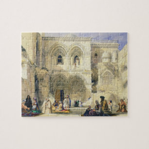 Holy Sepulchre, in Jerusalem (colour litho) Jigsaw Puzzle