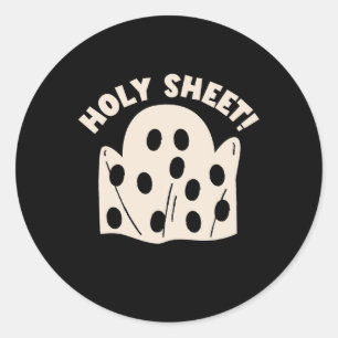 Holy Sheet Funny Halloween Ghost Holy Sheet Classic Round Sticker