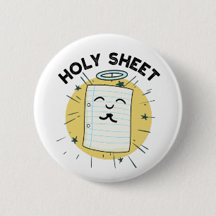 Holy Sheet Funny Halo Paper Pun 2 Inch Round Button