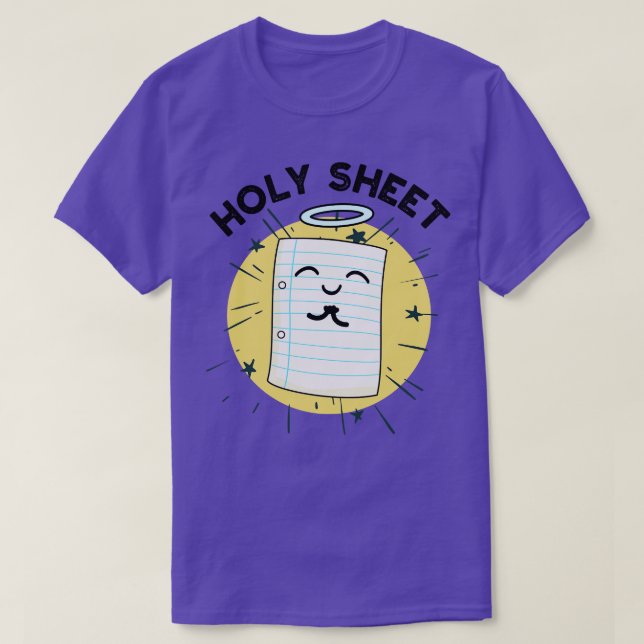 Holy Sheet Funny Paper Pun 1 T-Shirt (Design Front)