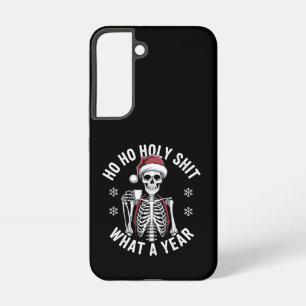 Holy Shirt What A Year Christmas Humour Skeleton  Samsung Galaxy Case