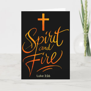 Holy Spirit & Fire Christian Cross Of Jesus, L Card
