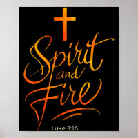 Holy Spirit &amp; Fire Christian Cross Of Jesus, L