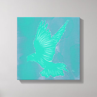 Holy Spirit Dove Design Abstract - Blue Canvas Print