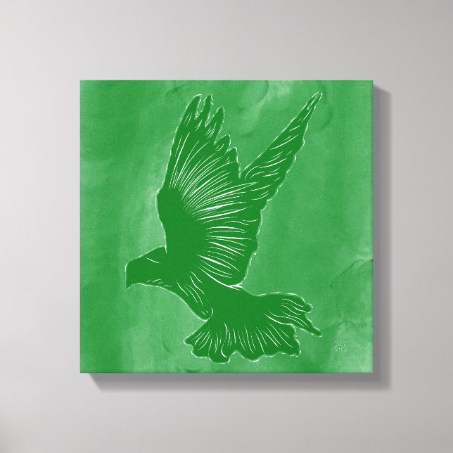 Holy Spirit Dove Design Abstract - Green Canvas Print (Front)