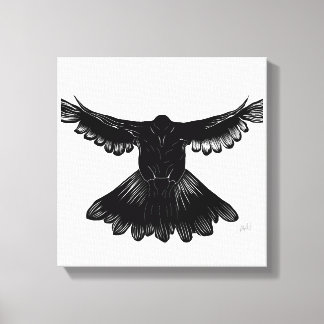 Holy Spirit Dove Design Comic Style No. 3 Black Canvas Print