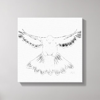 Holy Spirit Dove Design Comic Style No. 4 Black Canvas Print