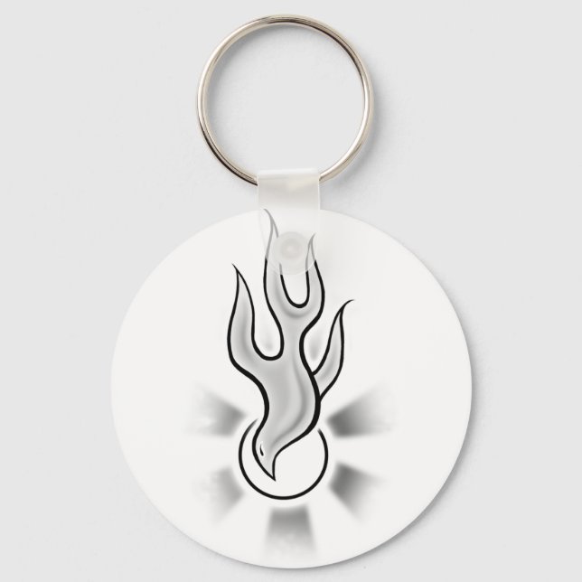 Holy Spirit Dove Flame Design Keychain (Front)