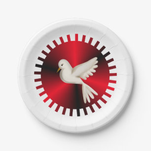 Holy Spirit Dove Paper Plate