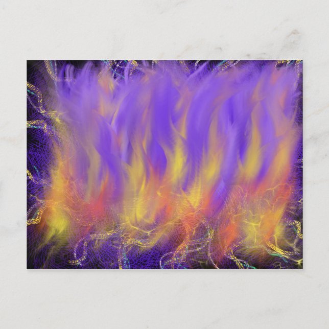 Holy Spirit Fire Christian Prophetic Abstract Art Postcard (Front)