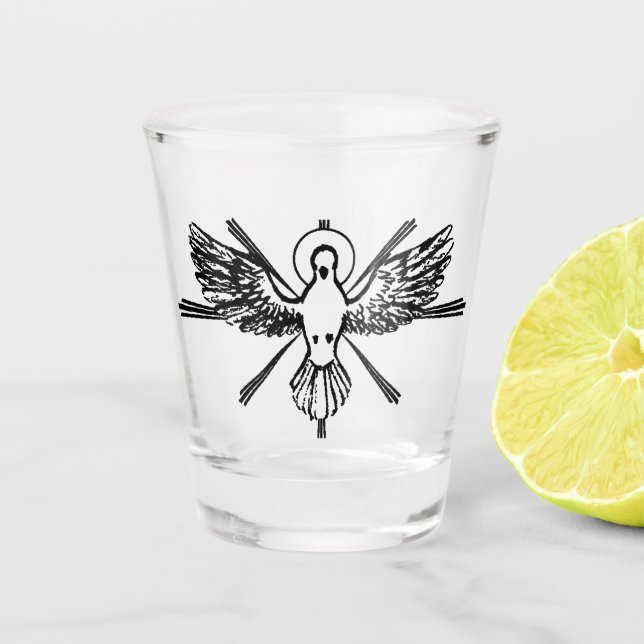 Holy Spirit in form of dove Shot Glass (Front)
