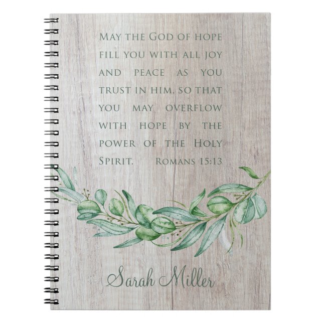 Holy Spirit Personalized Bible Verse Study Noteboo Notebook (Front)