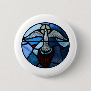 Holy Spirit Stained Glass Art 2 Inch Round Button