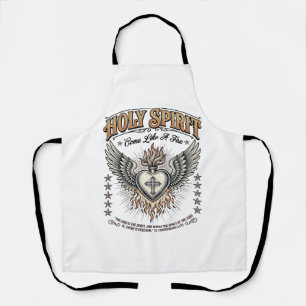 Holy Spirit Vintage Engraving Winged Heart Shirt_1 Apron