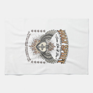Holy Spirit Vintage Engraving Winged Heart Shirt_1 Kitchen Towel