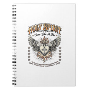 Holy Spirit Vintage Engraving Winged Heart Shirt_1 Notebook