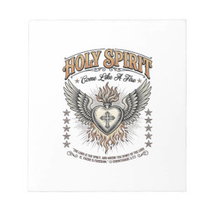 Holy Spirit Vintage Engraving Winged Heart Shirt_1 Notepad