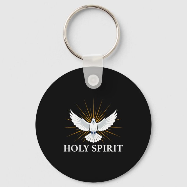 Holy Srit Dove Sritual Symbol Christian Bible Fait Keychain (Front)