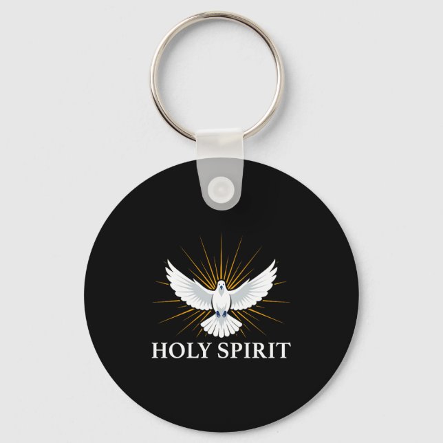Holy Srit Dove Sritual Symbol Christian Bible Fait Keychain (Front)