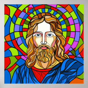 holy stained glass design procreate hand drawing poster