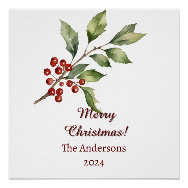 Holy Tree Branch with Berries Glossy Poster (Front)