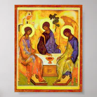 Holy Trinity by Andrei Rublev. Great painting titl Poster Zazzle